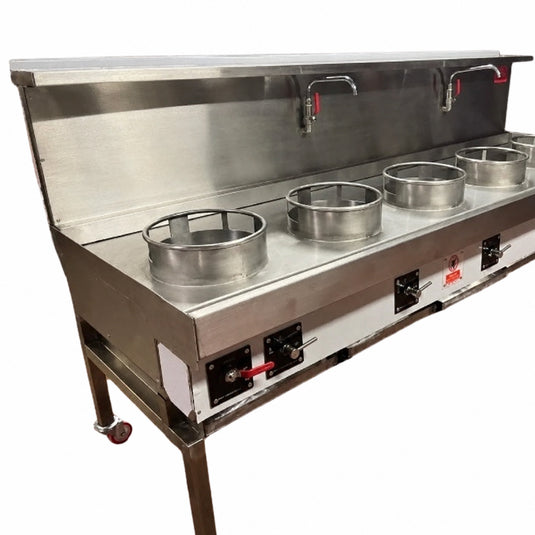 4 Burner Chinese Wok Cooker – Single Line