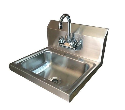 Commercial Stainless Steel Hand Sink With Tap Width 43 Cm