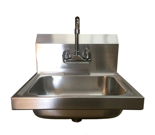Commercial Stainless Steel Hand Sink With Tap Width 43 Cm