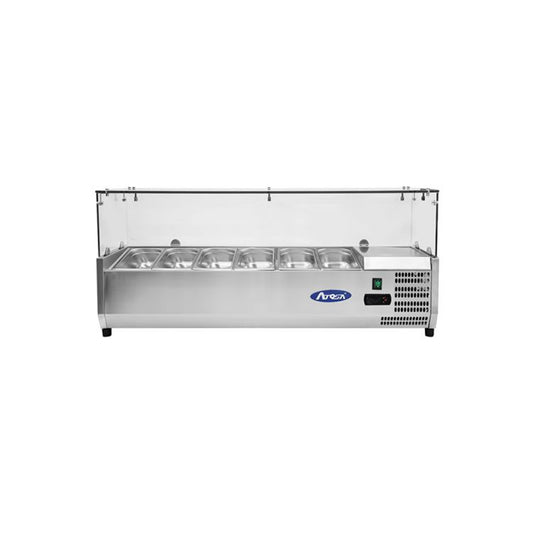 Atosa VRX1400330 Commercial Refrigerated Topping Unit Glass Screen 6 x 14GN