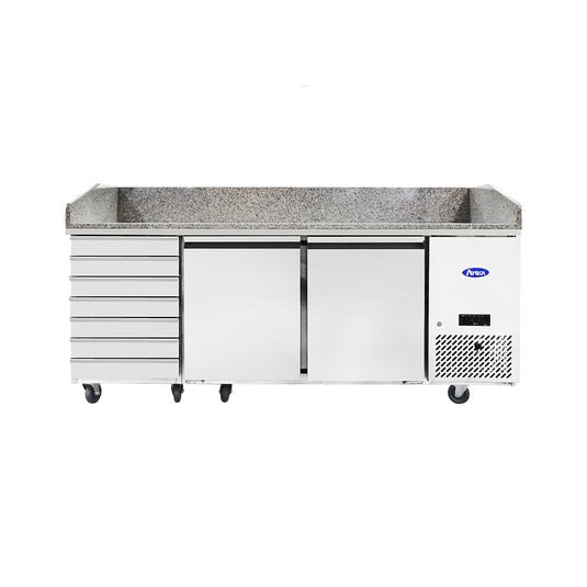 Pizza Prep Counter EPF3480GR 2 Doors + 7nr Ambient Drawers Marble Top