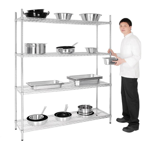 Galvanised Zinc 4 Tier Wire Shelving Kit 1525w x 460d (KM-L929)