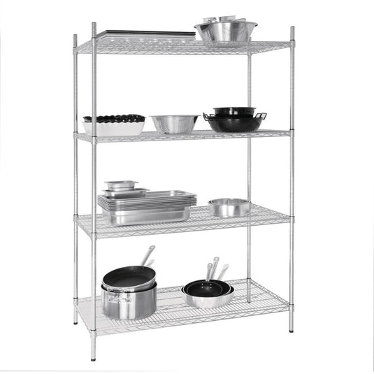 Galvanised Zinc 4 Tier Wire Shelving Kit 1220w x 610d (KM- U257)