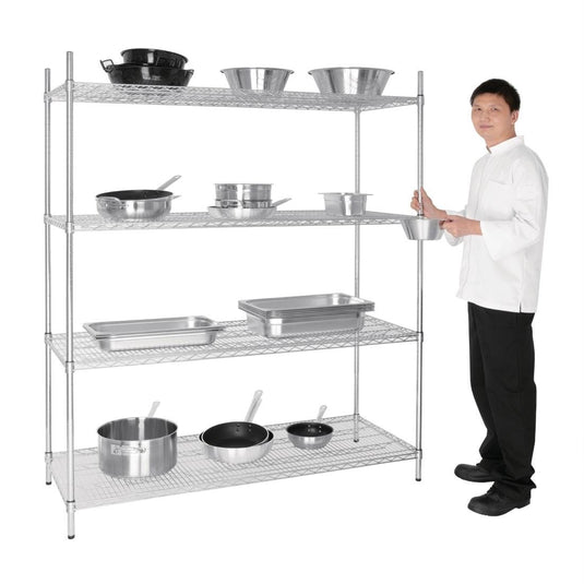 Galvanised Zinc 4 Tier Wire Shelving Kit 1525w x 610d (KM-U258)