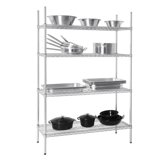 Galvanised Zinc 4 Tier Wire Shelving Kit 1220w x 460d (KM-L928)
