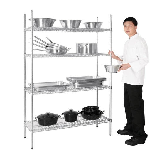 Galvanised Zinc 4 Tier Wire Shelving Kit 1220w x 460d (KM-L928)