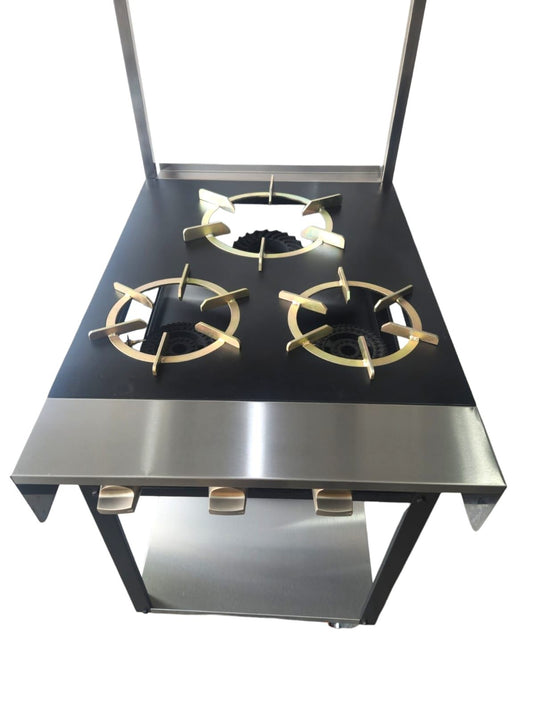 Commercial Heavy Flame 3 burners Indian Cooker Width 61 Cm & 24 kw