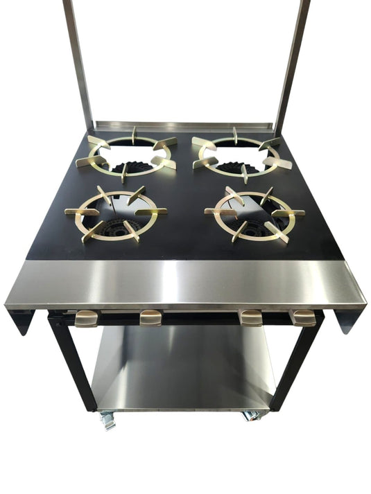 Commercial Heavy Flame 4 burners Indian Cooker Width 76Cm & 34 kw