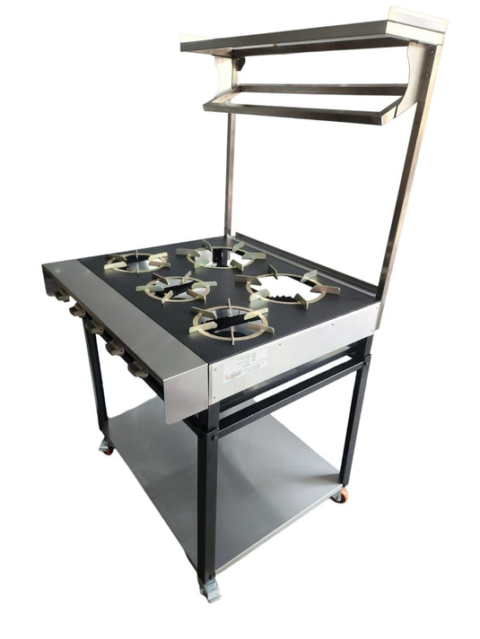 Commercial Heavy Flame 5 burners Indian Cooker Width 90 Cm & 41kw