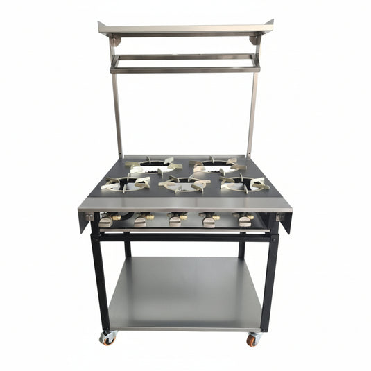 Commercial Heavy Flame 5 burners Indian Cooker Width 90 Cm & 41kw