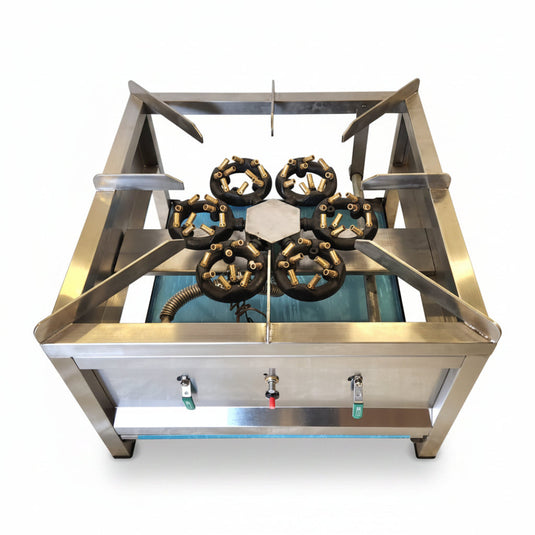 KamilCatering Commercial 60 Jets Stock Pot Cooker 65kW Heavy-Duty Gas Stockpot Burner (LPG / NG)