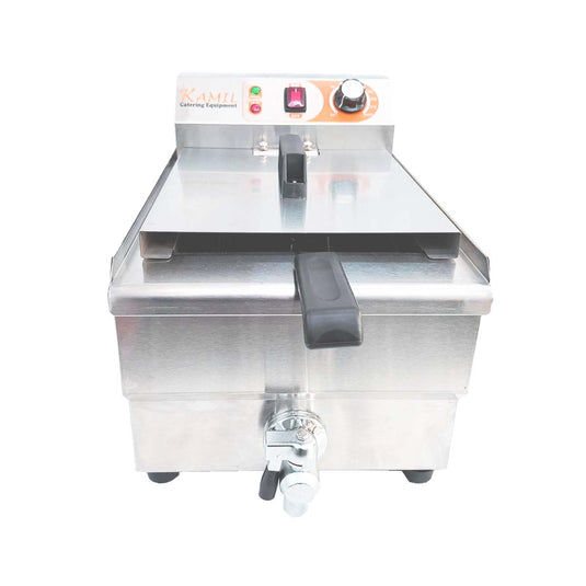 KAMIL Counter Top Electric Chips Fryer Single Tank 13 Litre with Tap