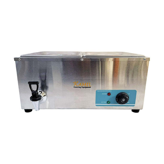 Electric Bain Marie Food Warmer 2 X 1/2 Pan Commercial Countertop 1.5kW