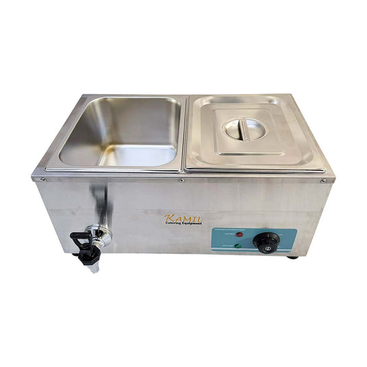 Electric Bain Marie Food Warmer 2 X 1/2 Pan Commercial Countertop 1.5kW