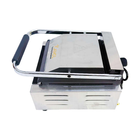 KAMIL Commercial Cast Iron Double Ribbed Grill Compact Contact Grill