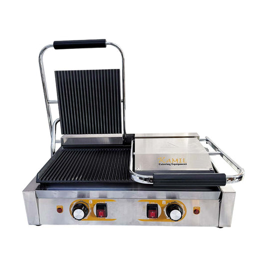 KAMIL Commercial Cast Iron Double Ribbed Grill Double Contact Grill