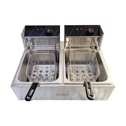 KAMIL Counter Top Electric Chips Fryer Twin Tank 2×6 Litre