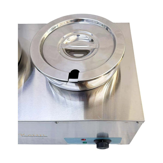 Kamil Round Pot Electric Food Warming/Bain Maire 2 X 6 Litre Pot