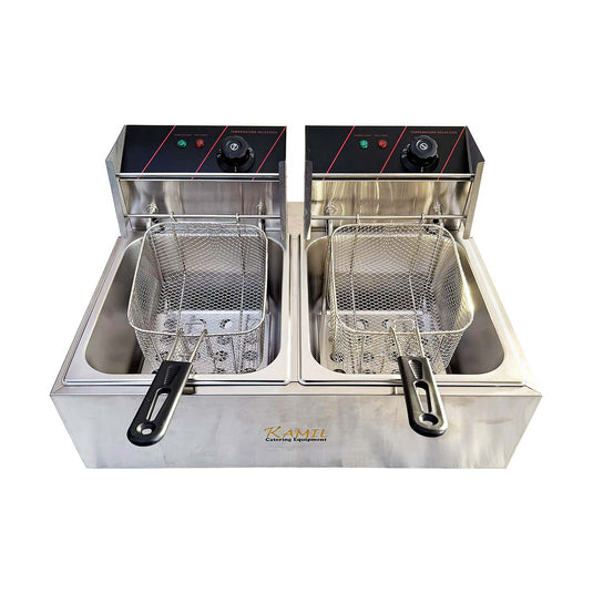 KAMIL Counter Top Electric Chips Fryer Twin Tank 2×6 Litre