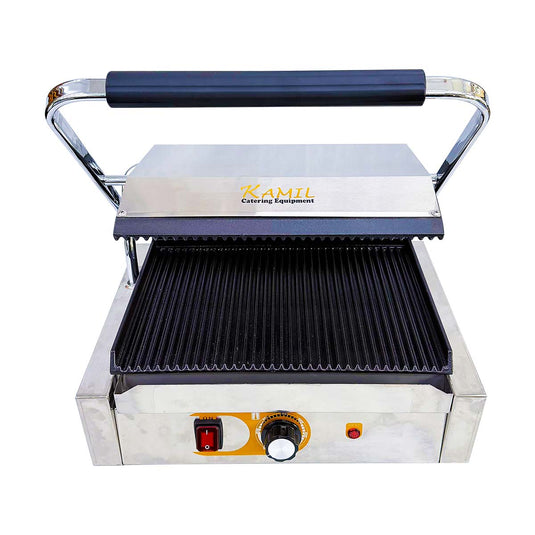 KAMIL Commercial Cast Iron Double Ribbed Medium Contact Grill