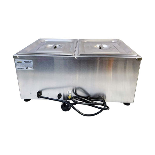 Electric Bain Marie Food Warmer 2 X 1/2 Pan Commercial Countertop 1.5kW