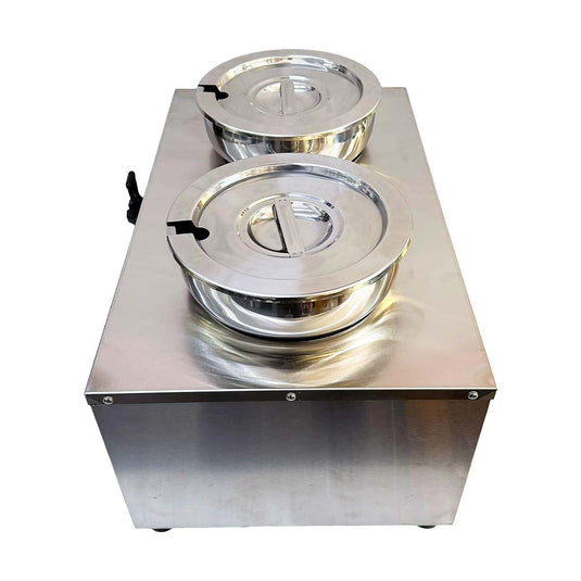 Kamil Round Pot Electric Food Warming/Bain Maire 2 X 6 Litre Pot