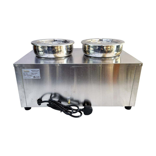 Kamil Round Pot Electric Food Warming/Bain Maire 2 X 6 Litre Pot