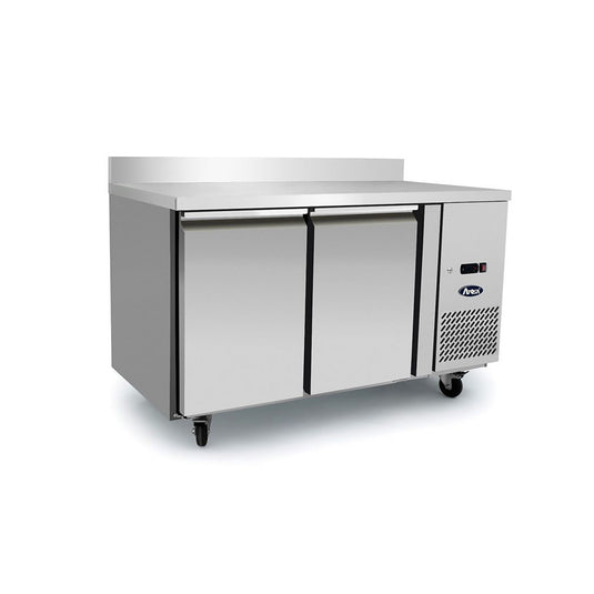 Stainless steel refrigerator with a white background