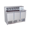 Atosa ICE3858GR Commercial 3 Door Marble Top Saladette Prep Counter 7 x 13GN