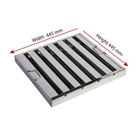 Baffle Grease Filter 445 x 445mm - drain detail