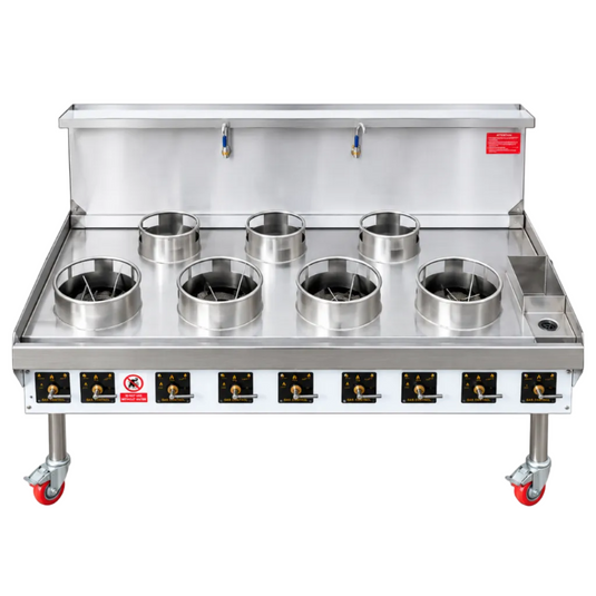 7 Burner Chinese Wok Cooker – Double Line