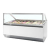 Commercial 18 Pan Flat Glass Napoli Ice Cream Display Freezer | Large Format Scoop Cabinet