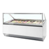 Commercial 20 Pan Flat Glass Napoli Ice Cream Display Freezer | Large Format Scoop Cabinet