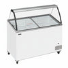 Commercial 9 Tub Ice Cream Dipping Cabinet 352L | Curved Glass Canopy Display Freezer
