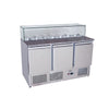 Commercial Saladette Prep Counter (3 Door Marble Top & Glass Guard) / Fridge / 1365mm / 380LTR – Atosa ICE3864GR