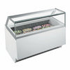Commercial 13 Pan Premium Curved Glass Ice Cream Display Freezer | Napoli Pan Scoop Cabinet
