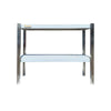 KAMIL Stainless Steel Adjustable Over Table Shelf Double Tiers 120 X 30 Cm
