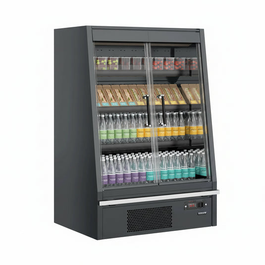 Tefcold Commercial 2 Door Low Height Glass Door Multideck Fridge 598L