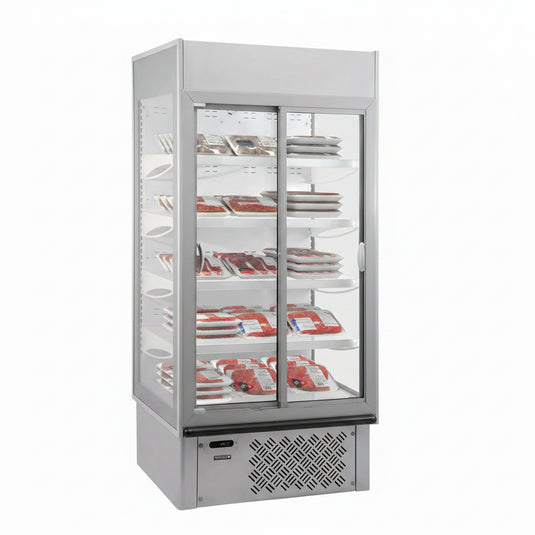 Tefcold Commercial 2 Door Sliding Door Wall Site Multideck Fridge 685L