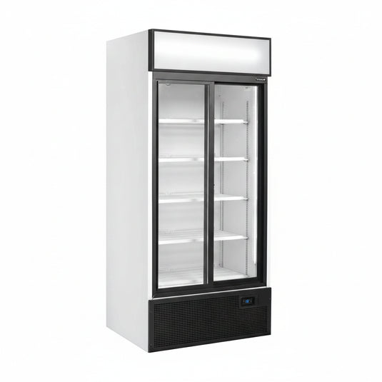 Tefcold Commercial 2 Door Sliding Glass Door Merchandiser (2-Door Sliding) 462L | Supermarket Drinks Cooler