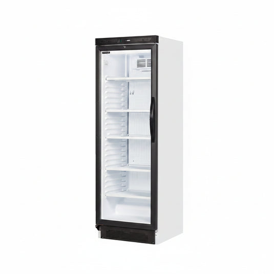 Tefcold Commercial Single Door Left Hand Back Bar Glass Door Cooler 347L | Left Hand Opening Anti-Mist Merchandiser