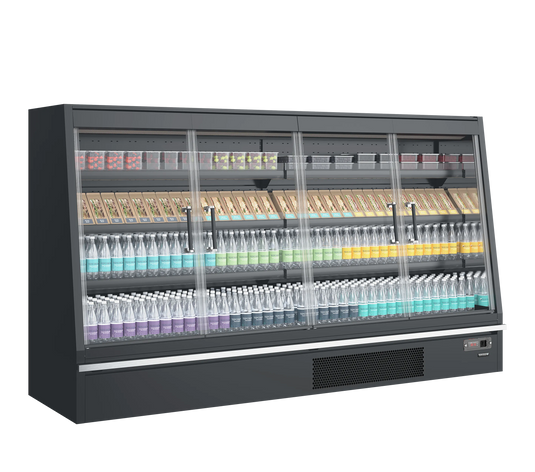 Tefcold Commercial 2 Door Low Height Glass Door Multideck Fridge 1594L
