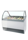Commercial 16 Pan Curved Glass Napoli Ice Cream Display Freezer | Large Format Scoop Cabinet
