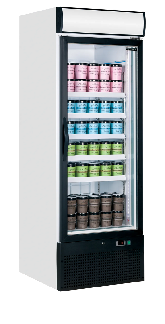 Tefcold Commercial 1 Door Upright Glass Door Freezer 515L