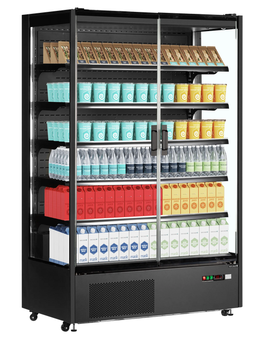 Tefcold Commercial 2 Door Glass Door Multideck Fridge 1292L