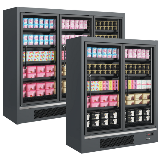 Tefcold Commercial 2 Door Glass Door Display Freezer 1646L