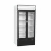 Tefcold Commercial 2 Door Glass Door Merchandiser (2-Door Hinged) 524L | Wide Hinged Door Display Fridge