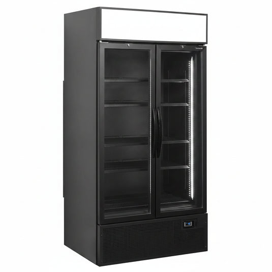 Tefcold Commercial 2 Door Sliding Glass Door Merchandiser (2-Door Sliding) 524L | Wide Sliding Door Display Fridge