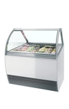 Commercial 12 Pan Curved Glass Napoli Ice Cream Display Freezer | Large Format Scoop Cabinet