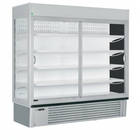 Tefcold Commercial 2 Door Sliding Door Wall Site Multideck Fridge 1340L